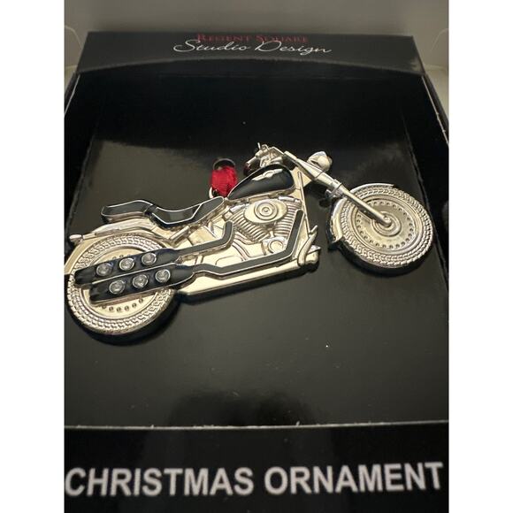 Fat Boy Motorcycle Harley Metal heavy Ornament gift - rider biker fan GIFT BOX - Picture 1 of 8